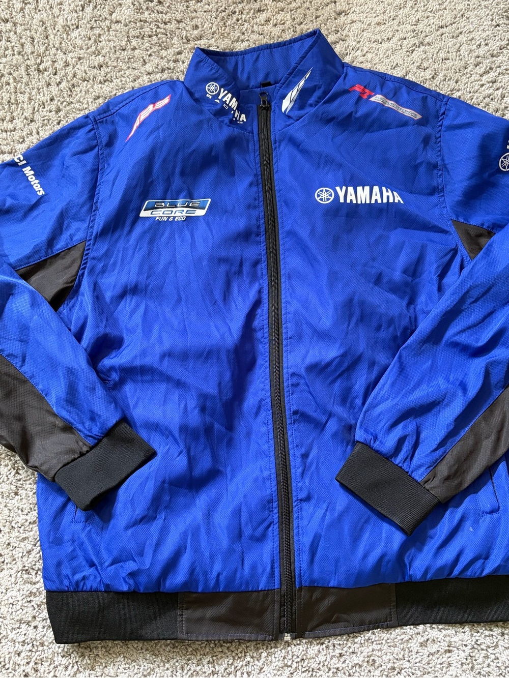Yamaha Royal Blue and Black  Racing jacket  with removable fleece lining